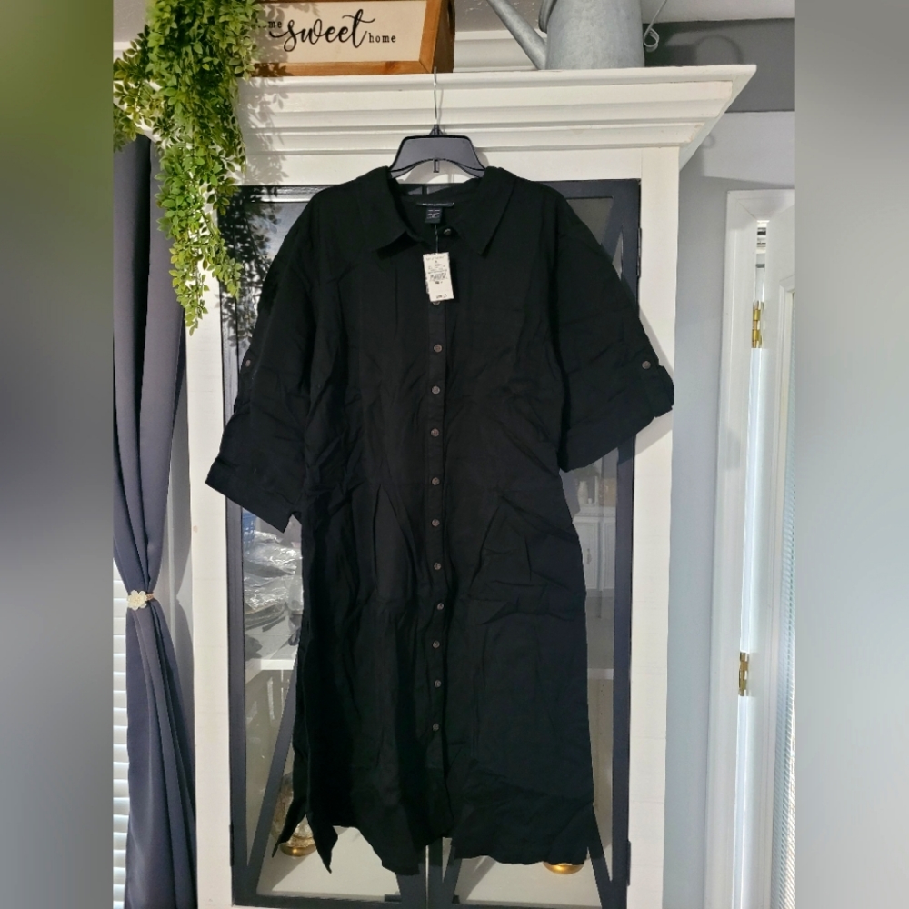 Black Button down dress